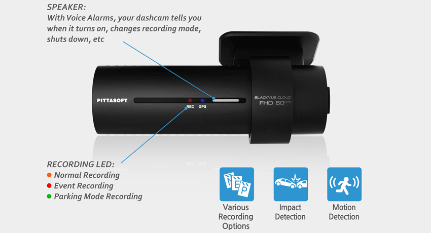 دوربین خودرو blackvue هوشمند و مجهز به تشخیص حرکت و ضربه