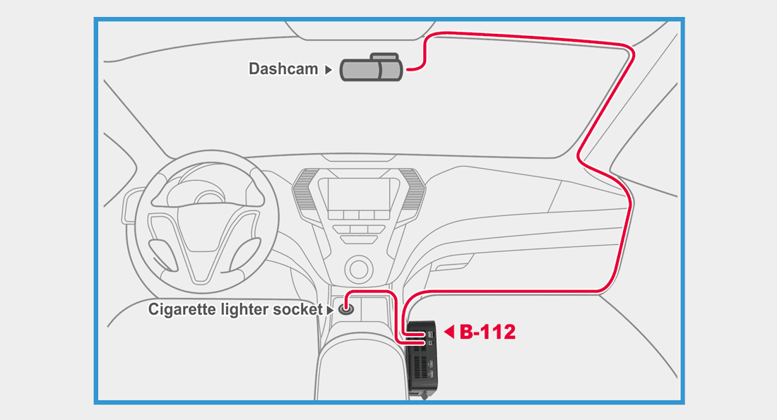 دوربین خودرو مجهز به باطری پشتیبان B-112 blackvue-parking-mode-b-112-power-magic-battery-pack-diy-diagram-installation-1100x595