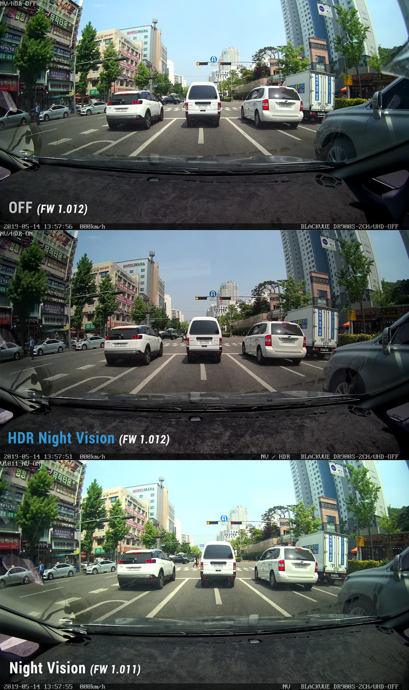 دوربین خودرو با قابلیت HDR ( افزایش محدوده دینامیکی تصویر )blackvue-hdr-comparison-day-2